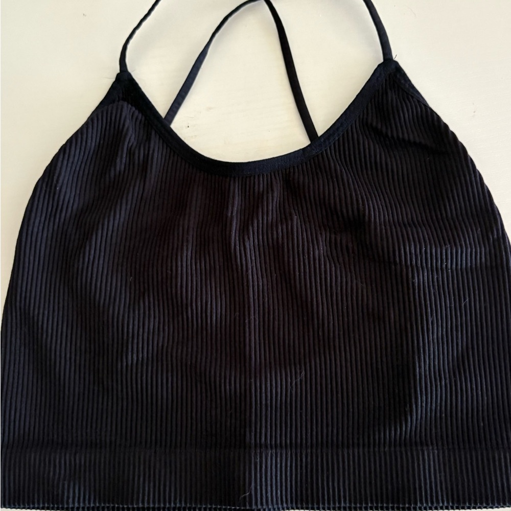 Colsie Black Ribbed Top